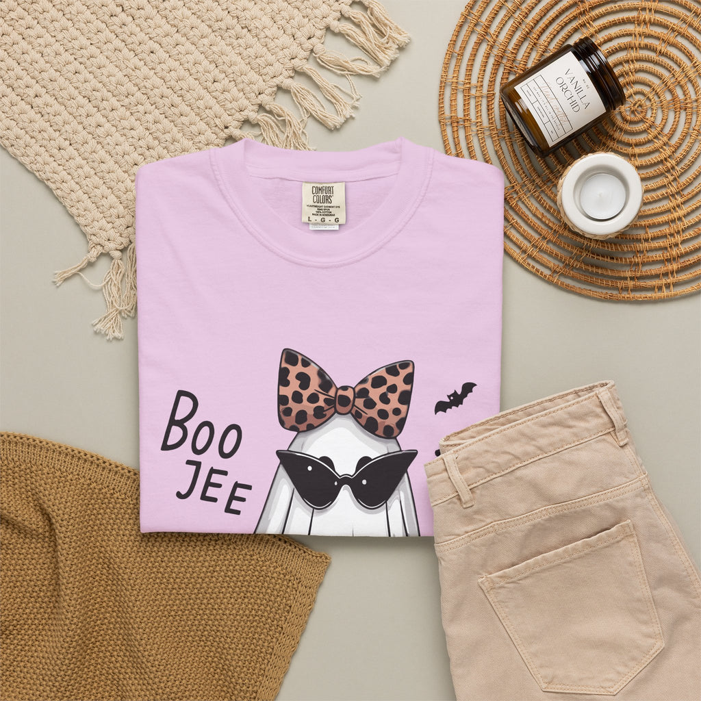 Boo Jee Leopard Ghost T‑Shirt — Cute Halloween Graphic Tee