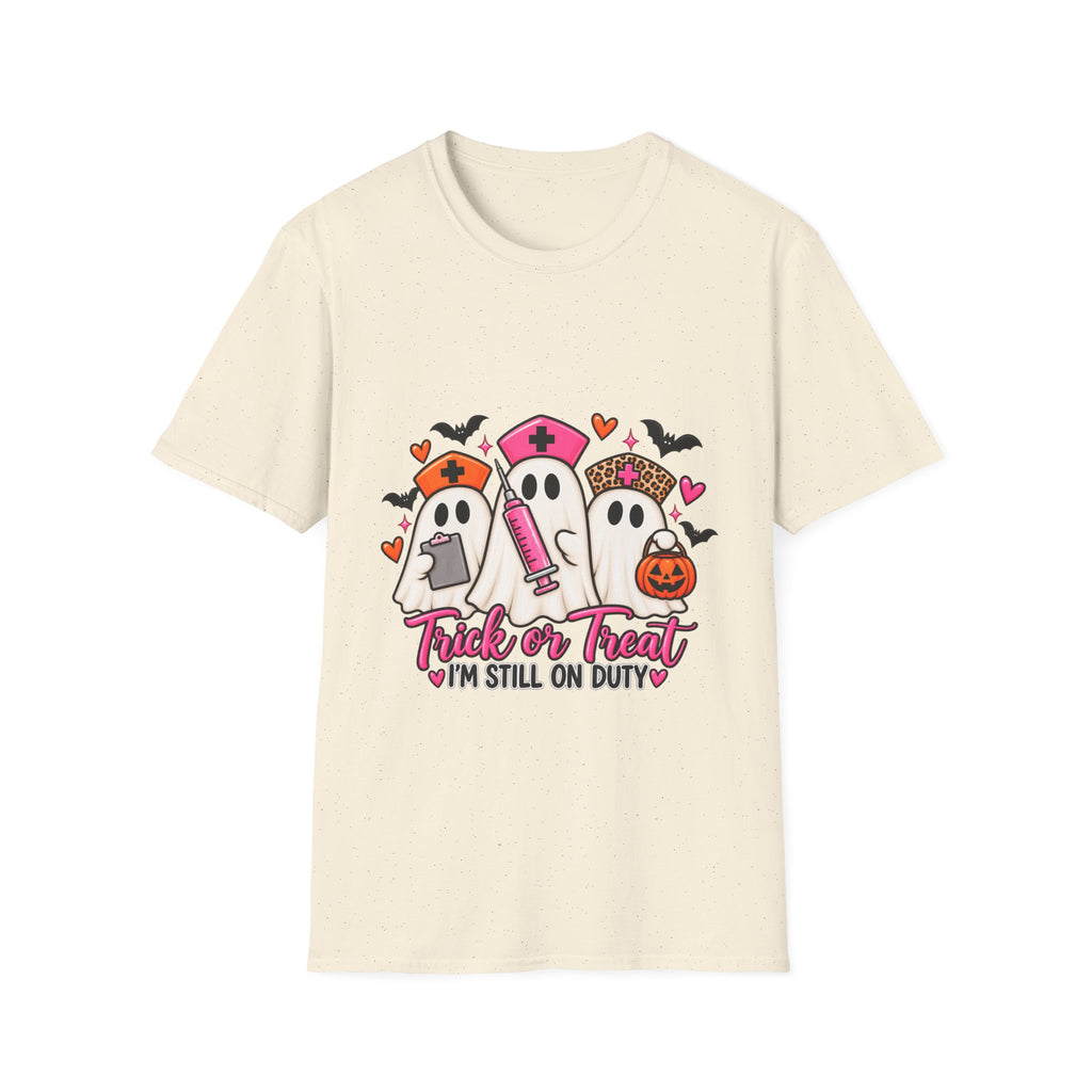 Halloween Nurse Ghosts T-Shirt – “Trick or Treat I’m Still On Duty”