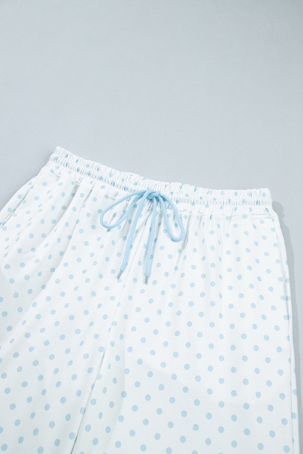 Pink Polka Dot Patchwork Colorblock Long Sleeve Casual Two Piece Pants Set