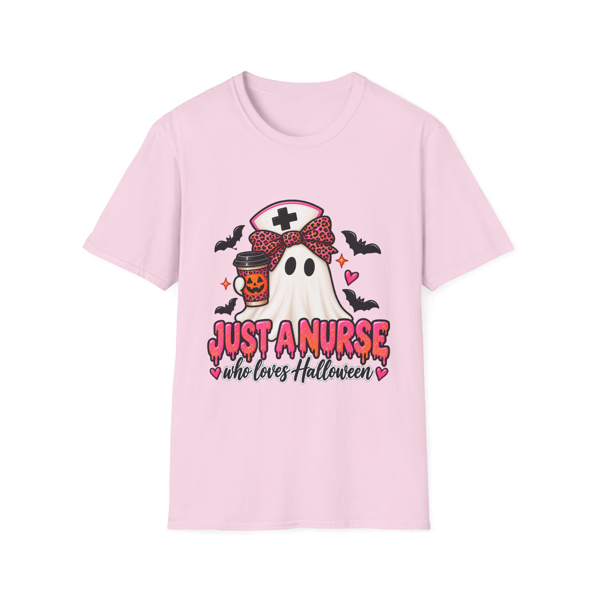 Halloween Nurse T‑Shirt – “Just a Nurse Who Loves Halloween” Ghost Design