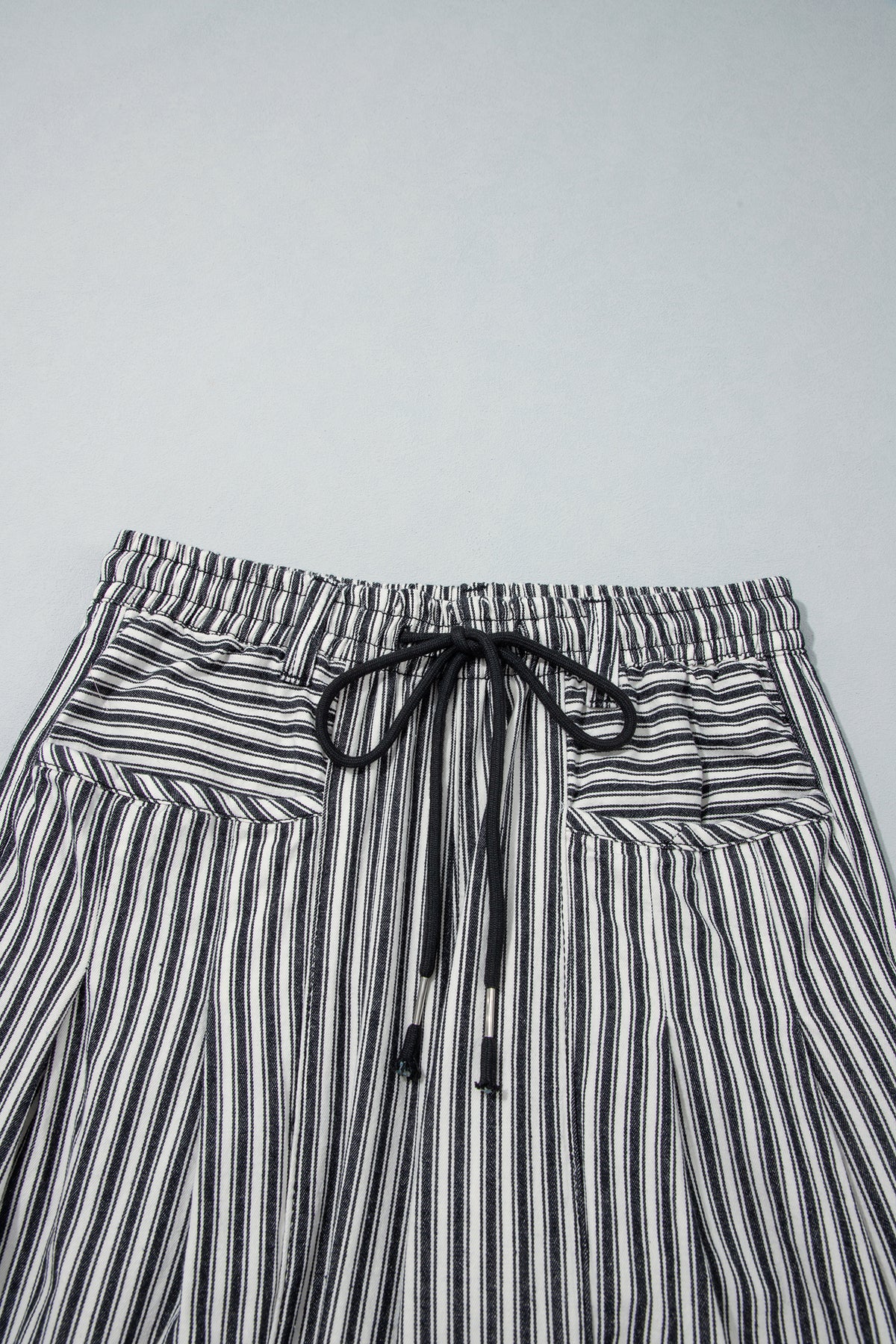 Blue Stripe Drawstring Casual Loose Pants