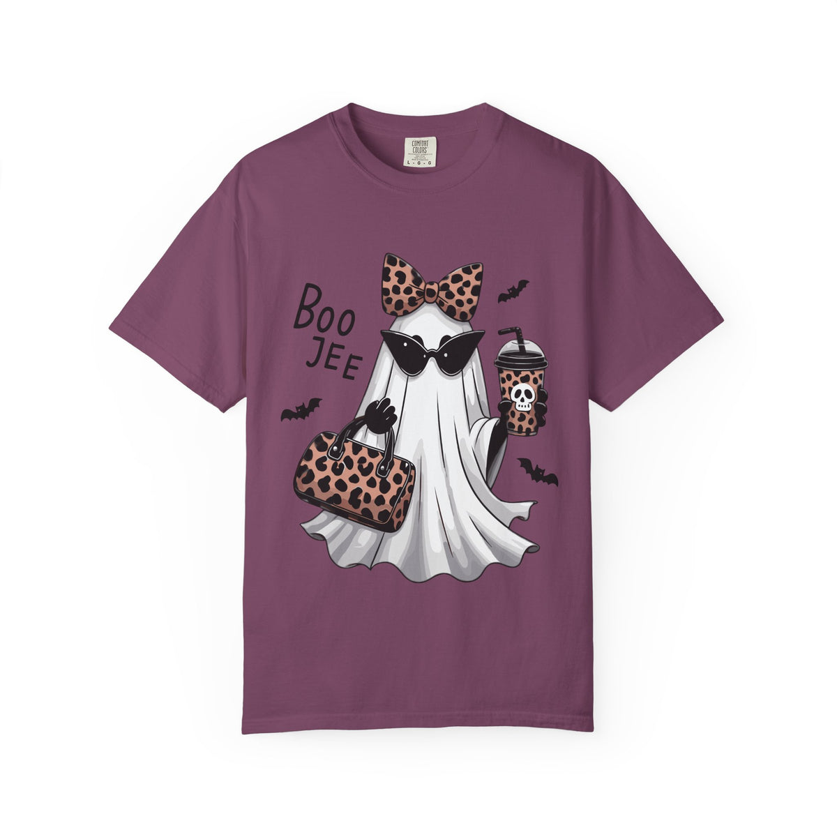 Boo Jee Leopard Ghost T‑Shirt — Cute Halloween Graphic Tee