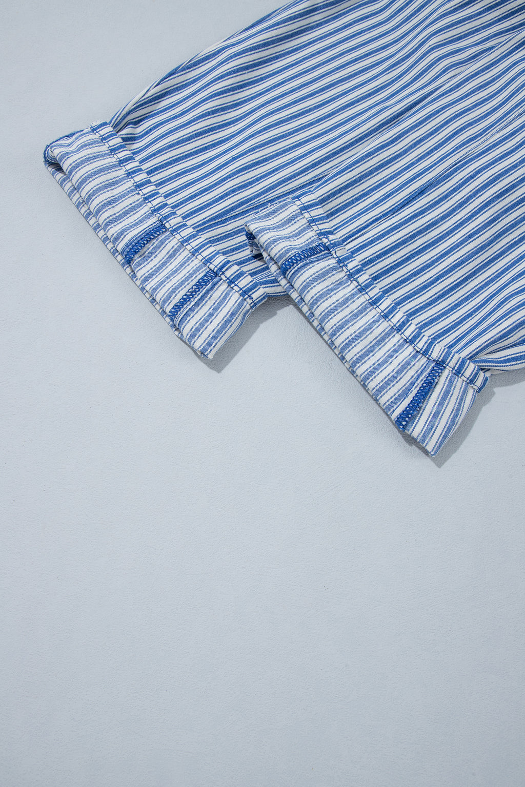 Blue Stripe Drawstring Casual Loose Pants