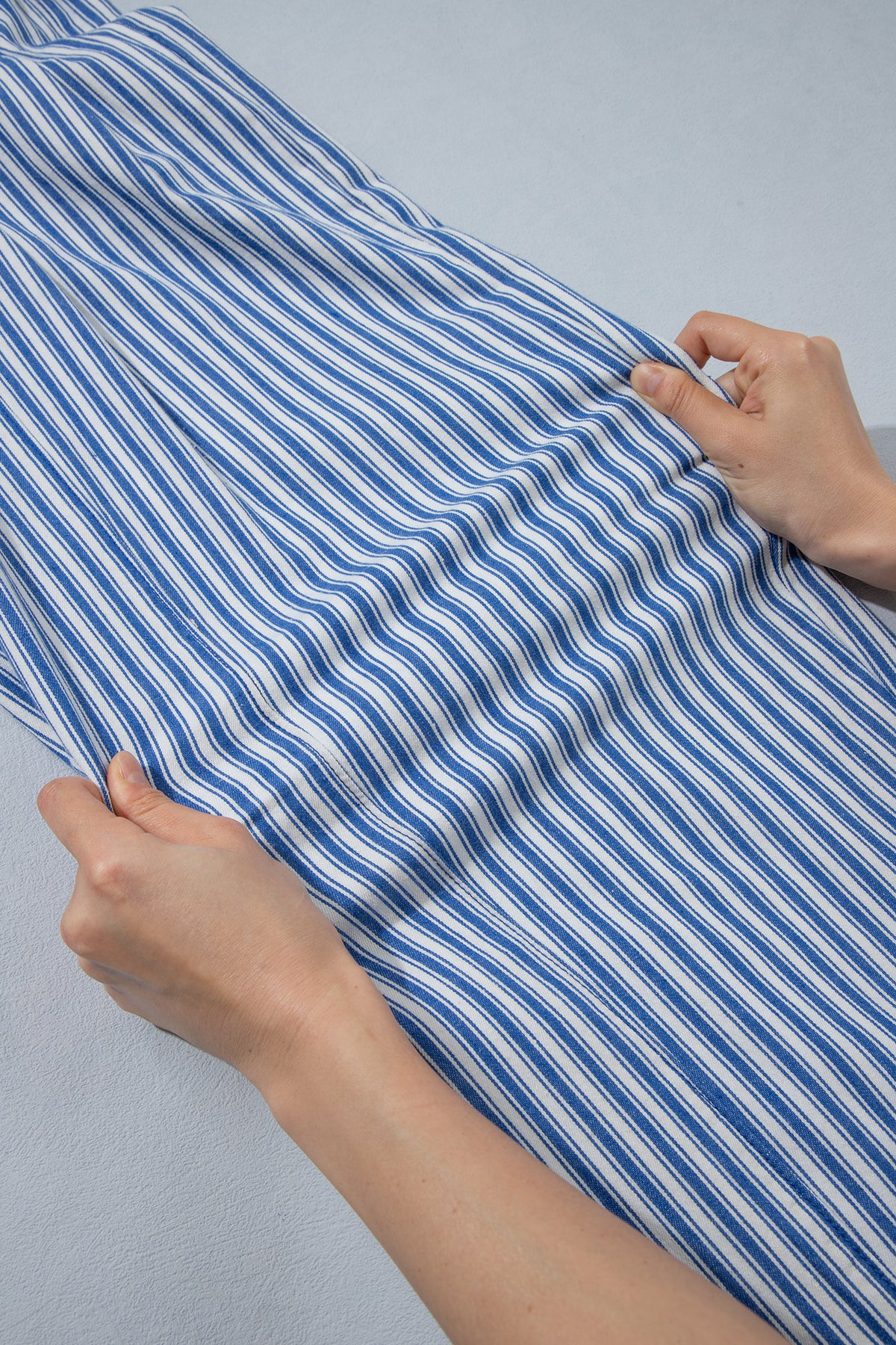 Blue Stripe Drawstring Casual Loose Pants
