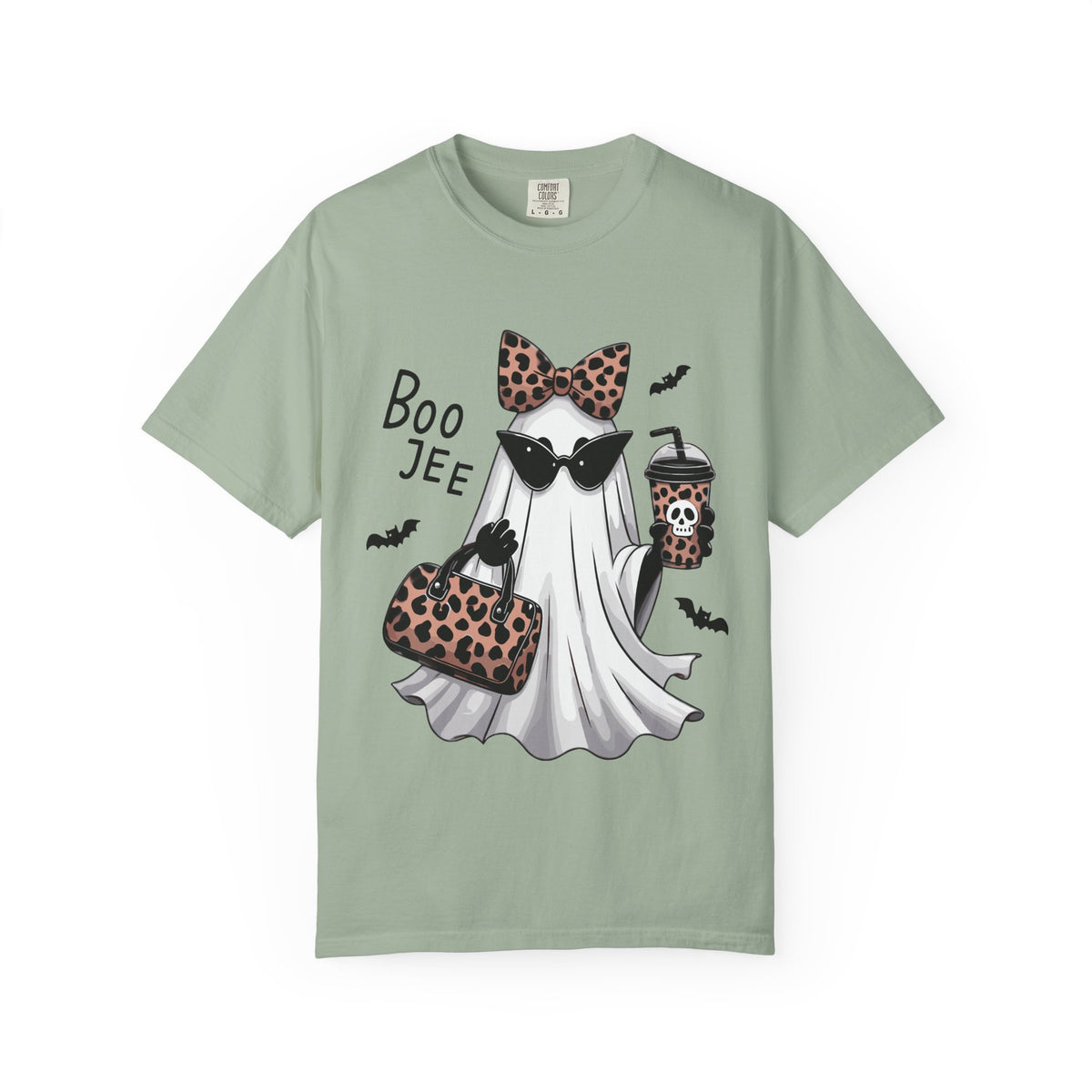 Boo Jee Leopard Ghost T‑Shirt — Cute Halloween Graphic Tee