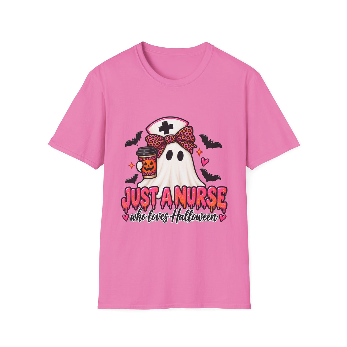 Halloween Nurse T‑Shirt – “Just a Nurse Who Loves Halloween” Ghost Design
