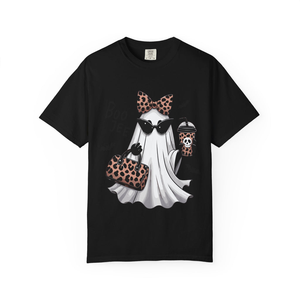 Boo Jee Leopard Ghost T‑Shirt — Cute Halloween Graphic Tee