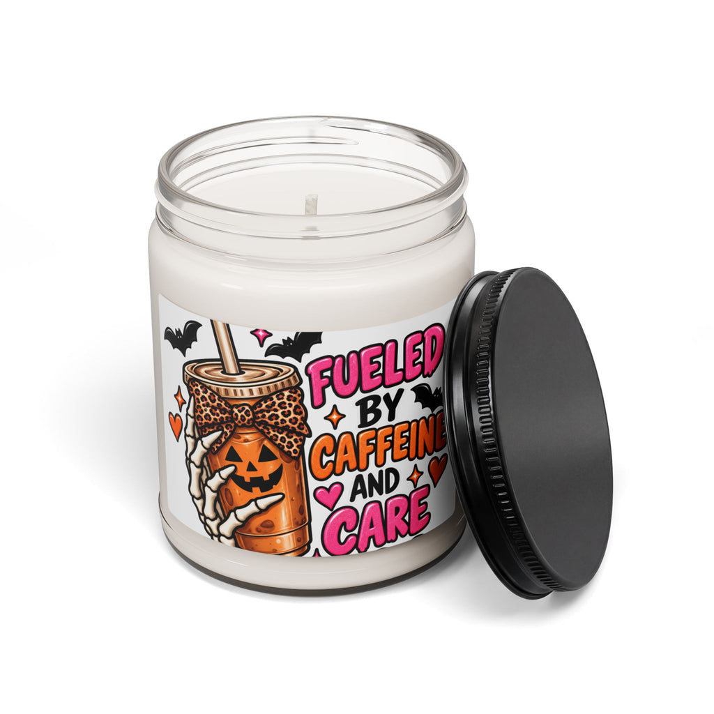 Fueled by Caffeine and Care Halloween Soy Candle — 9oz Scented Jar