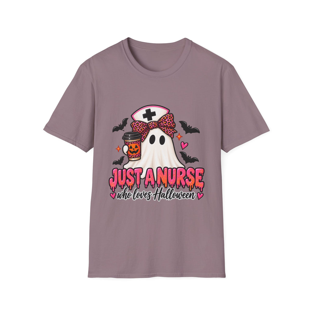 Halloween Nurse T‑Shirt – “Just a Nurse Who Loves Halloween” Ghost Design