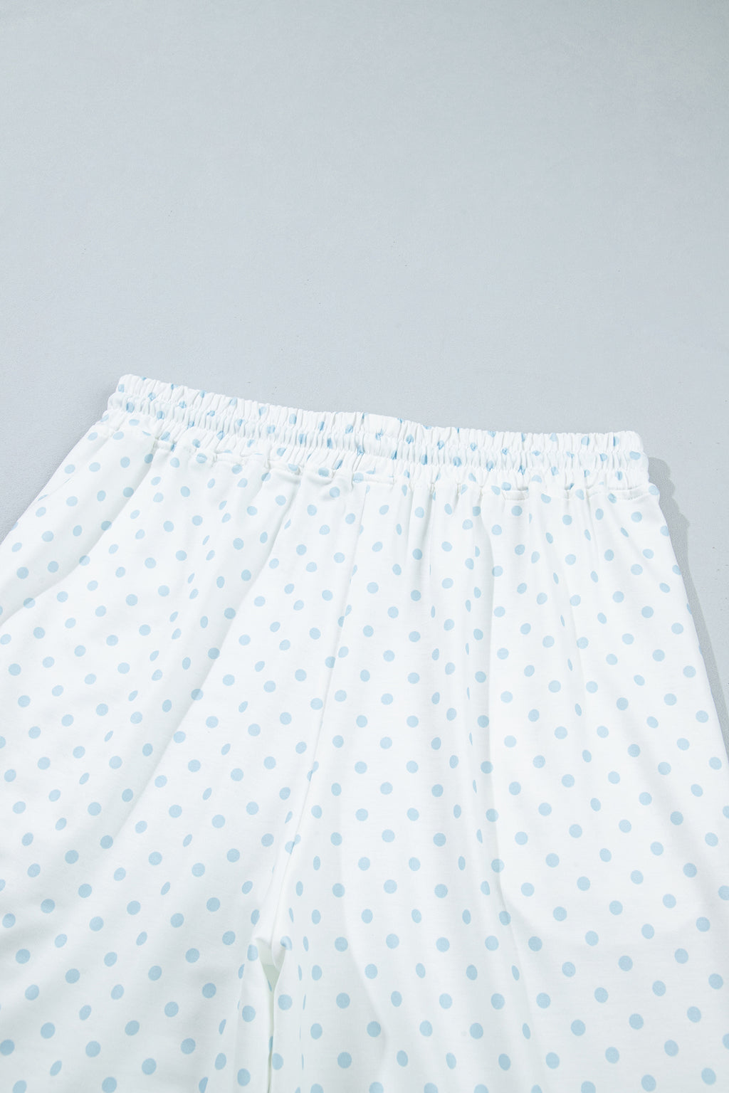 Pink Polka Dot Patchwork Colorblock Long Sleeve Casual Two Piece Pants Set