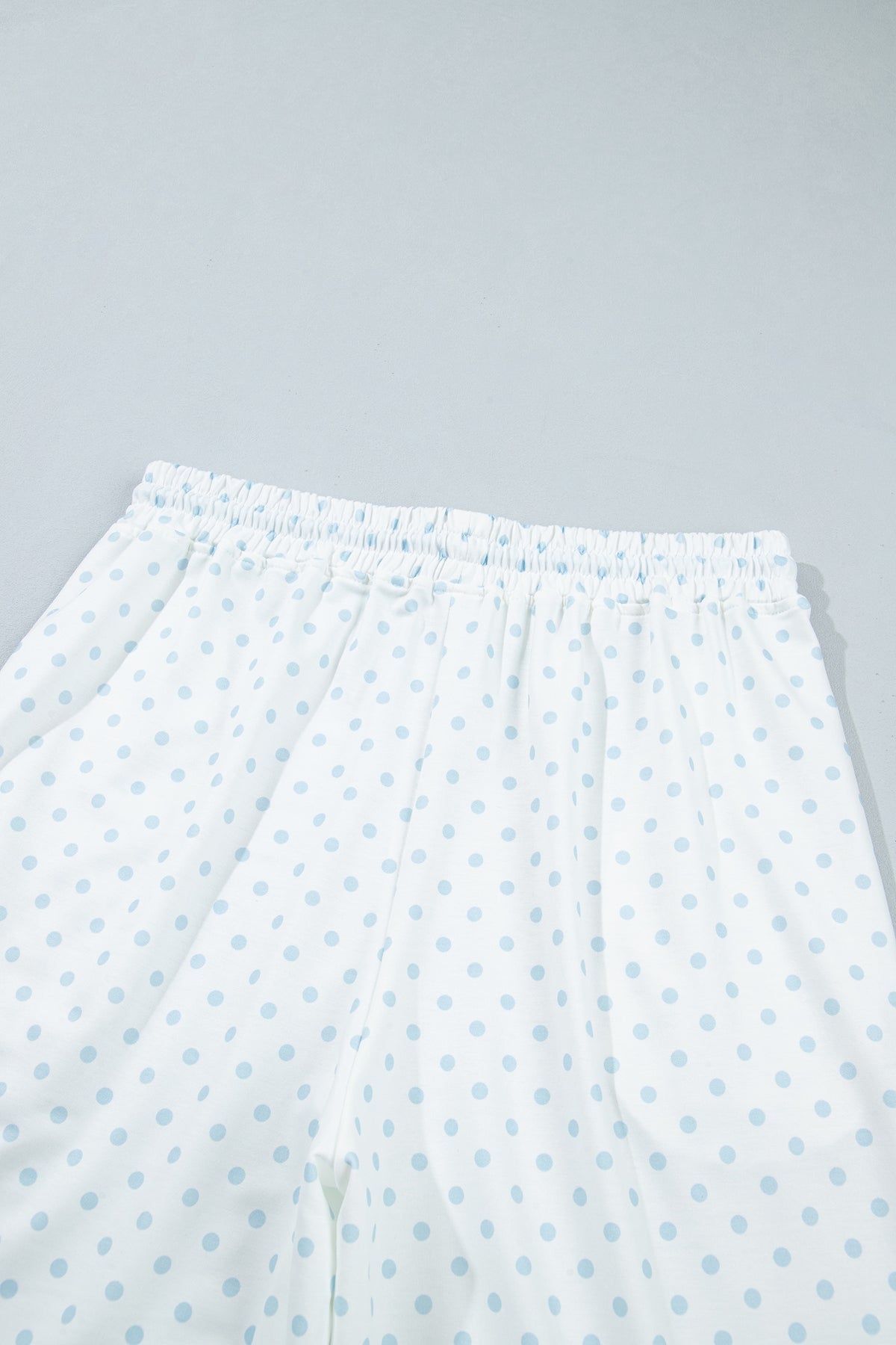 Pink Polka Dot Patchwork Colorblock Long Sleeve Casual Two Piece Pants Set