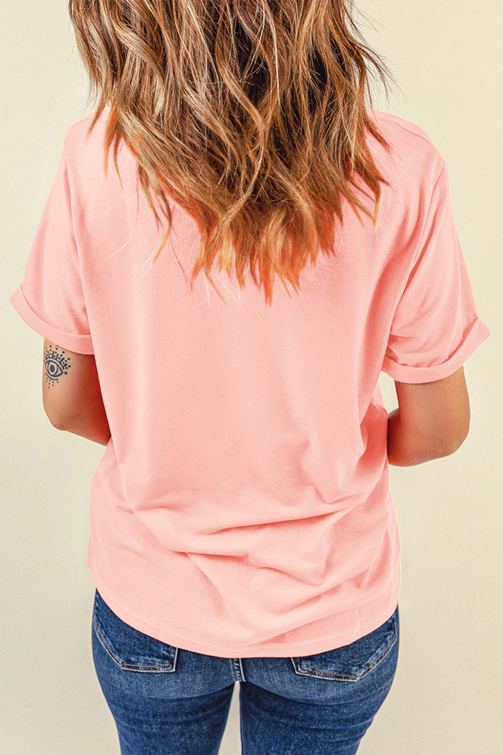 Pink Just PRAY Graphic High Stretch Casual Tee