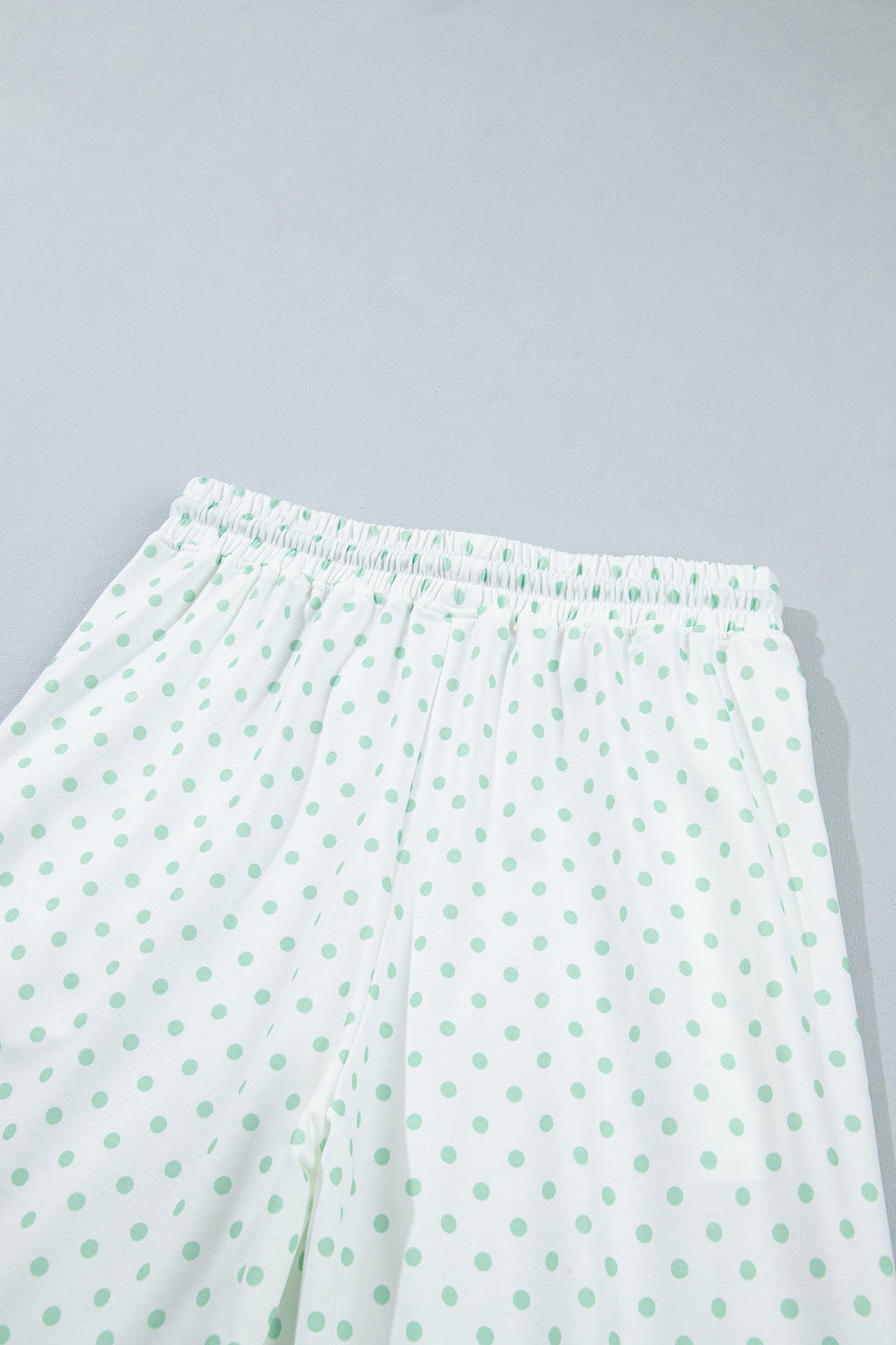 Pink Polka Dot Patchwork Colorblock Long Sleeve Casual Two Piece Pants Set