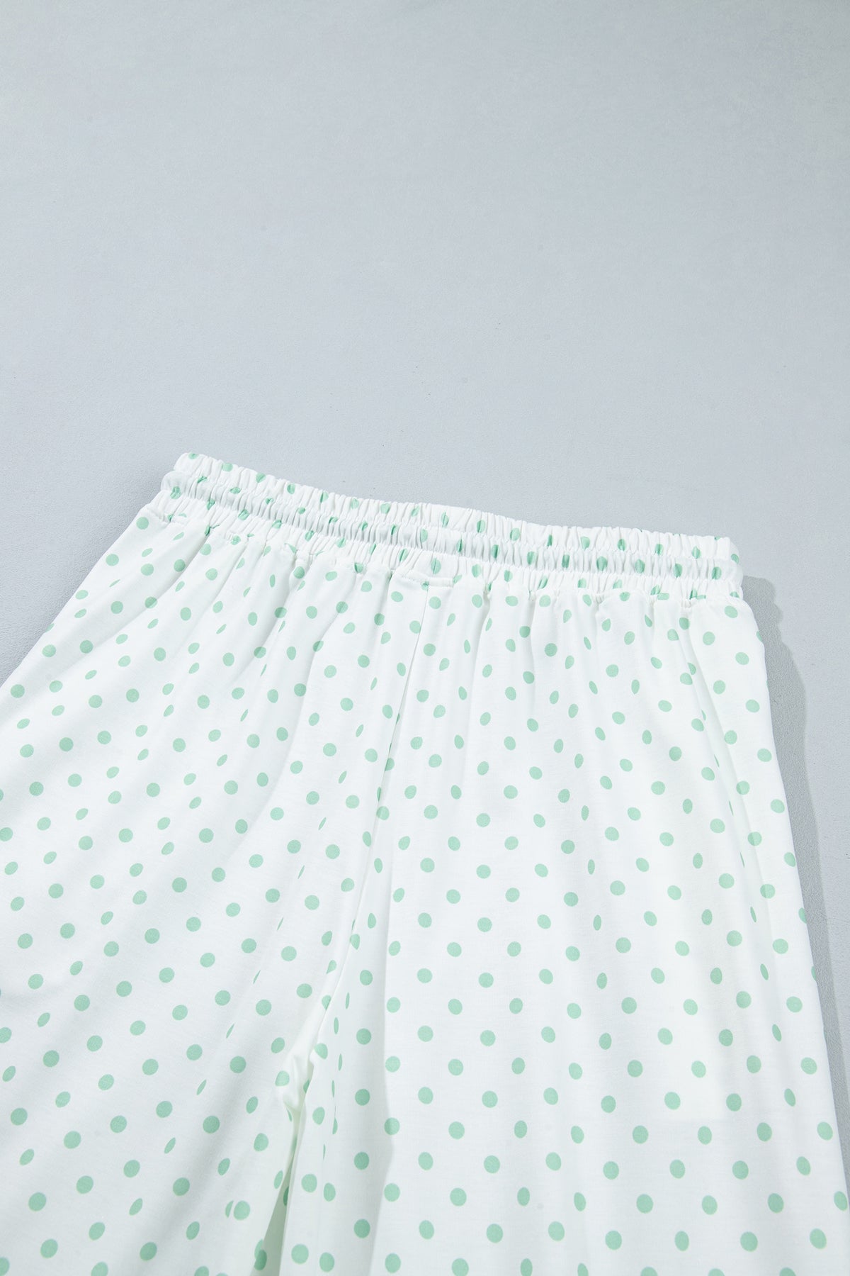 Pink Polka Dot Patchwork Colorblock Long Sleeve Casual Two Piece Pants Set