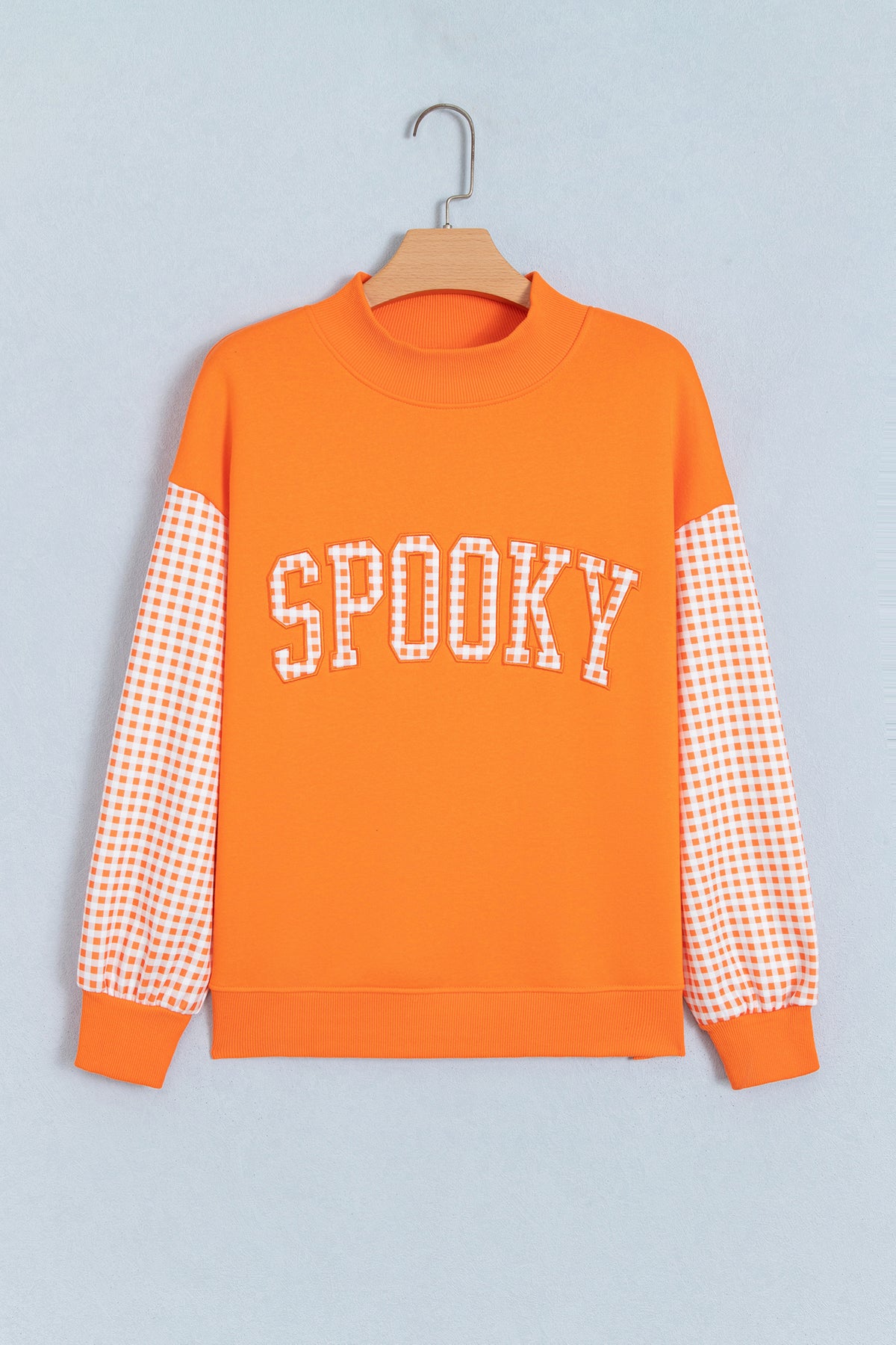 Carrot Gingham Plaid Oversized Pullover Sweatshirt