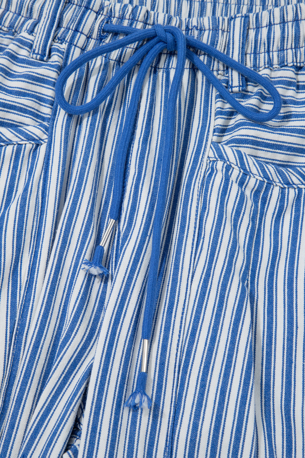 Blue Stripe Drawstring Casual Loose Pants