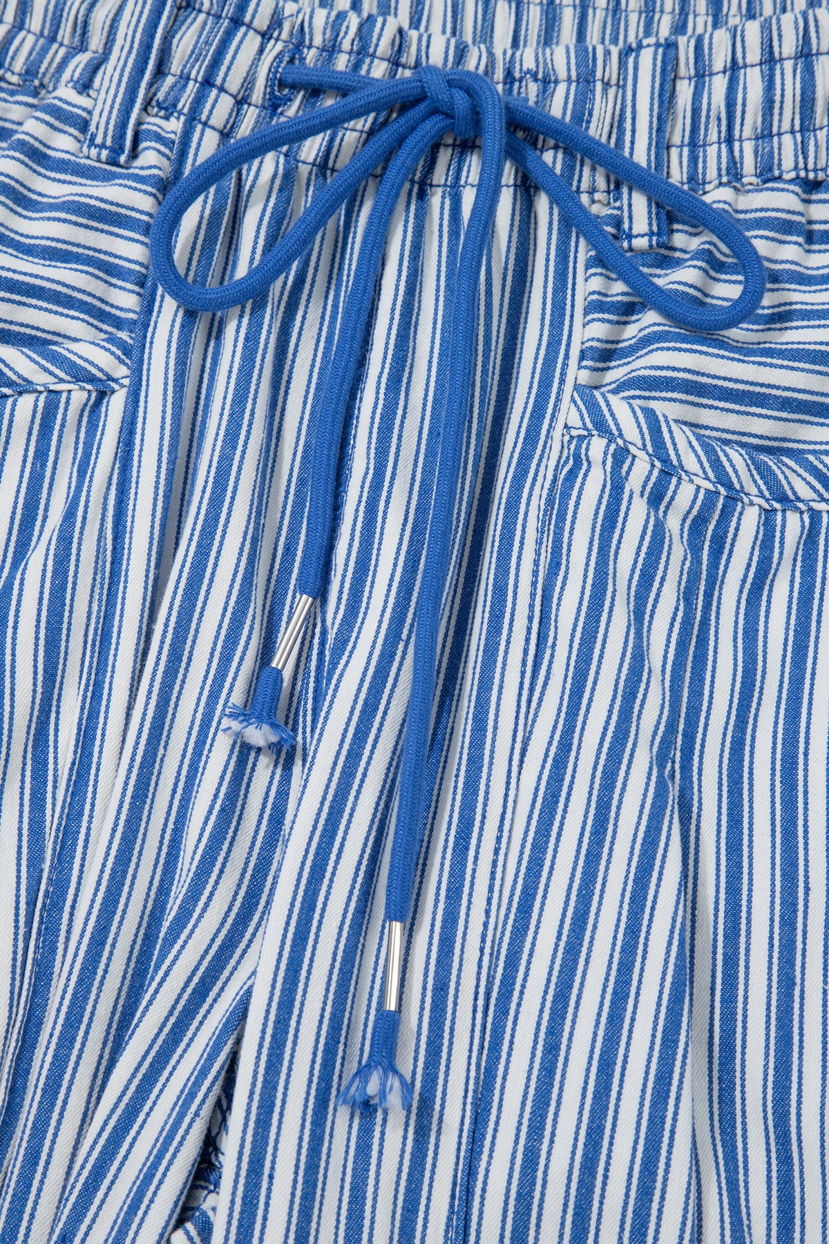 Blue Stripe Drawstring Casual Loose Pants