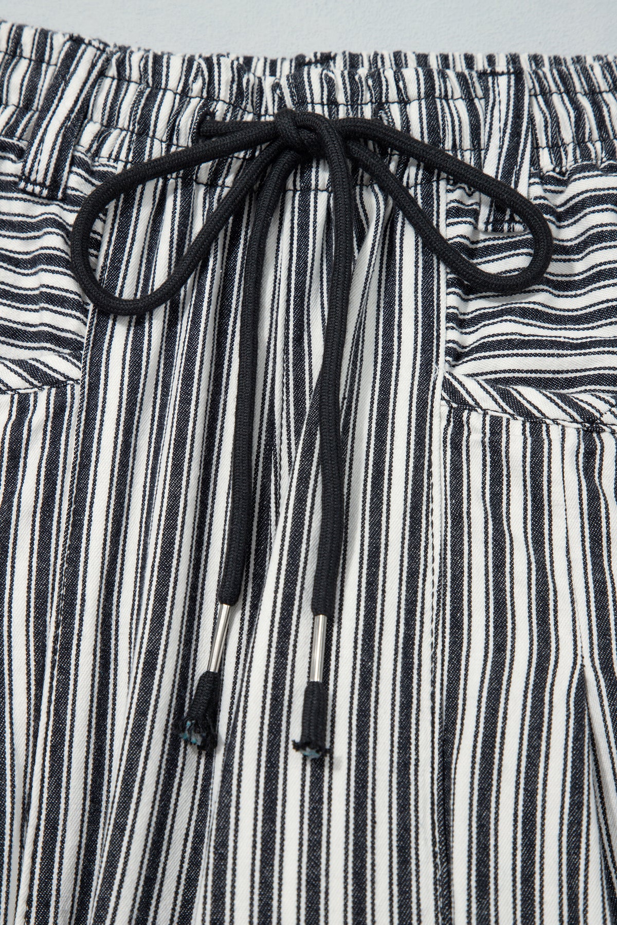 Blue Stripe Drawstring Casual Loose Pants