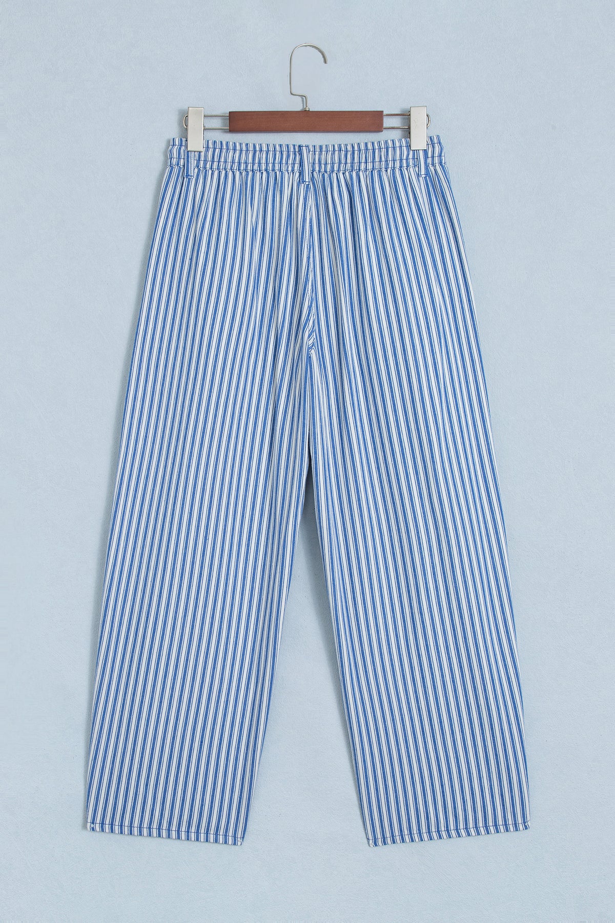 Blue Stripe Drawstring Casual Loose Pants