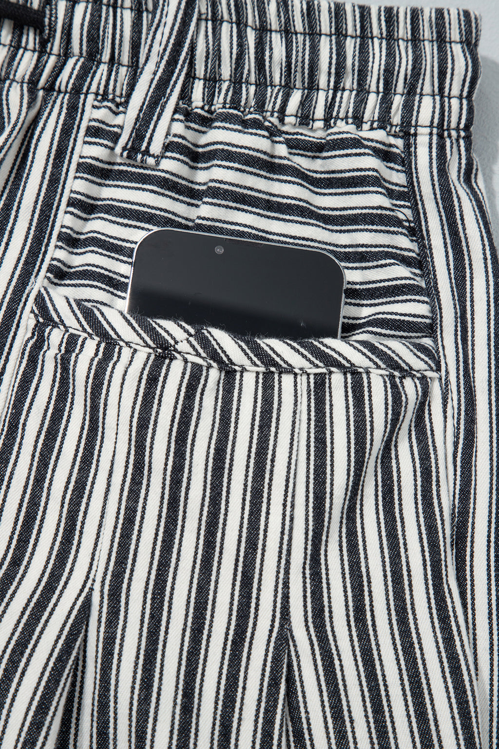 Blue Stripe Drawstring Casual Loose Pants