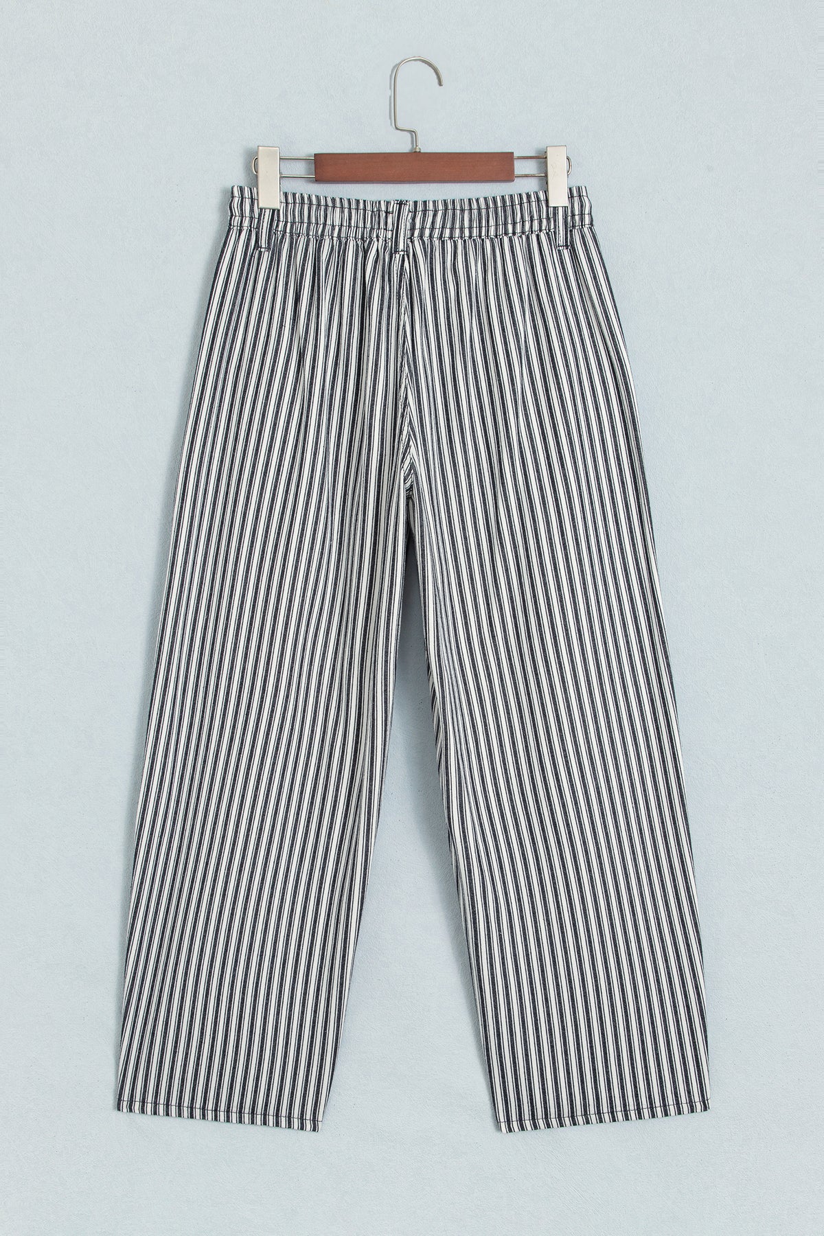 Blue Stripe Drawstring Casual Loose Pants